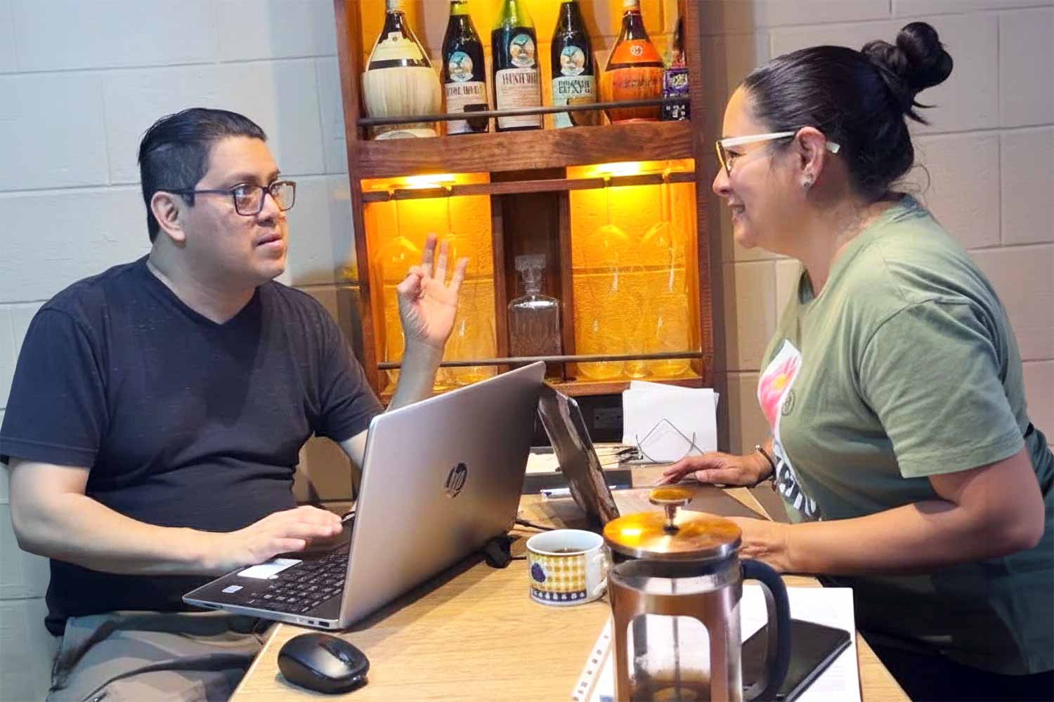 Malcolm Cartagena, here with Ruth López, worked at the Supreme Electoral Tribunal for more than a decade © Courtesy Malcolm Cartagena