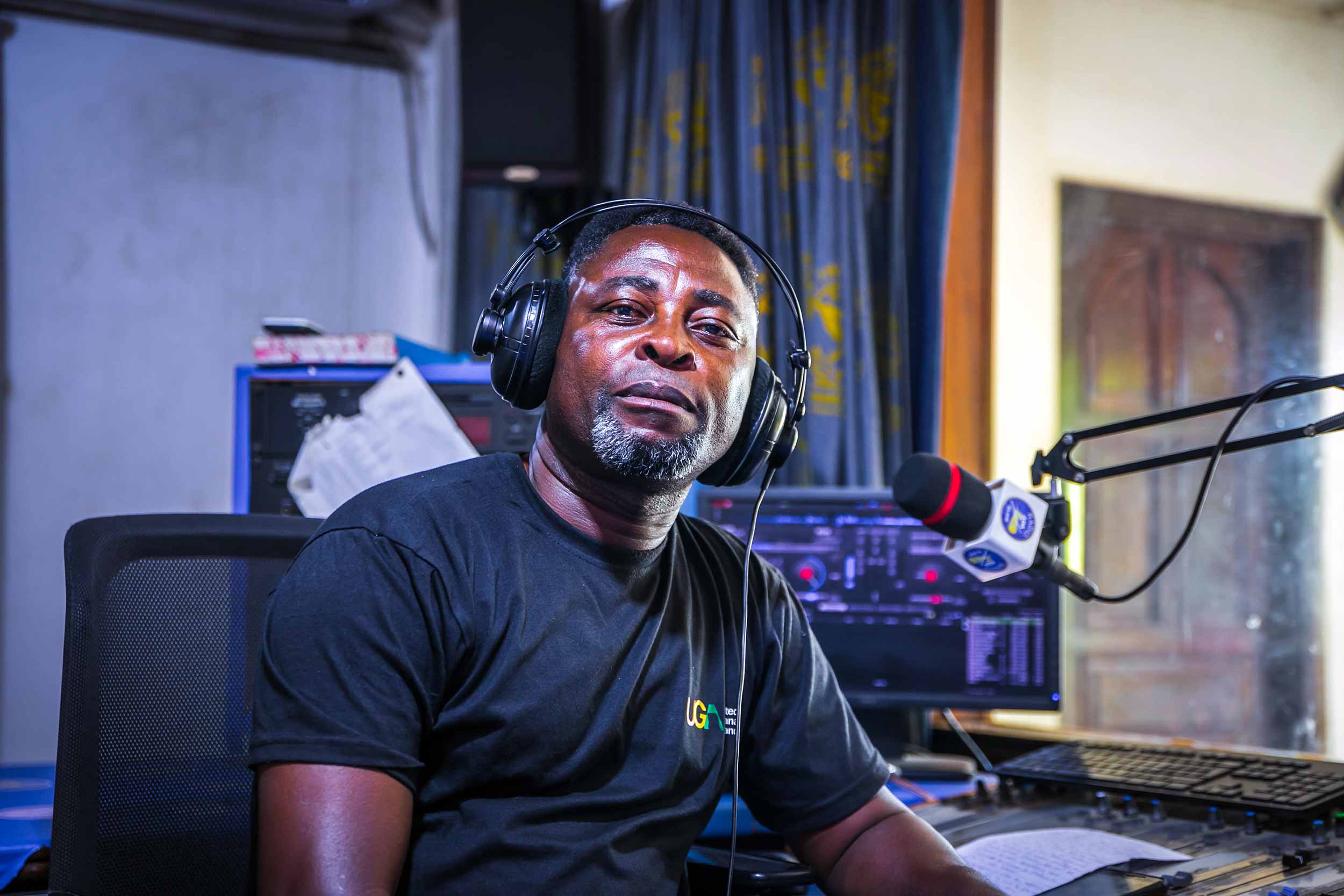 Gabriel Adjaotor, a popular presenter on the community station Radio Ada, was beaten and kicked during the January 2022 attack. © Edward Clement Kumsah