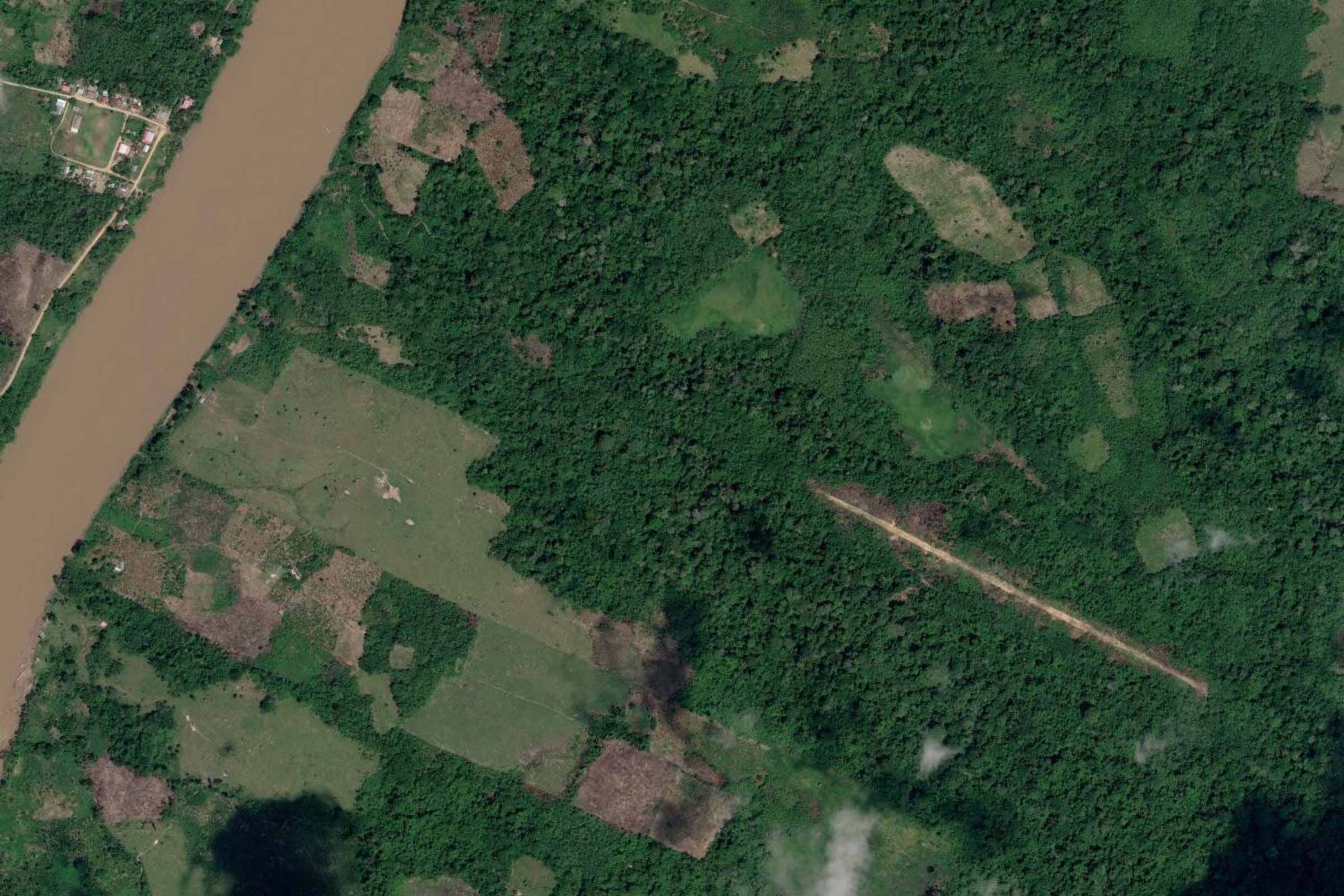 Airstrip observed in 2023 in Puerto Inca province. ©️ Earth Genome/Airbus DS