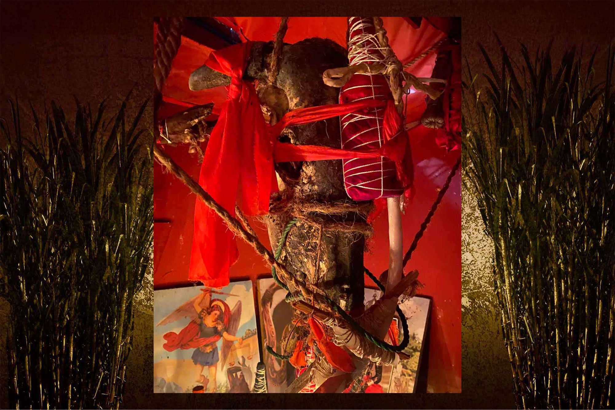 Detail of the house of a boko, a voodoo priest, in Santo Domingo. Voodoo has been a religion of identity and resistance for Haitians throughout history.