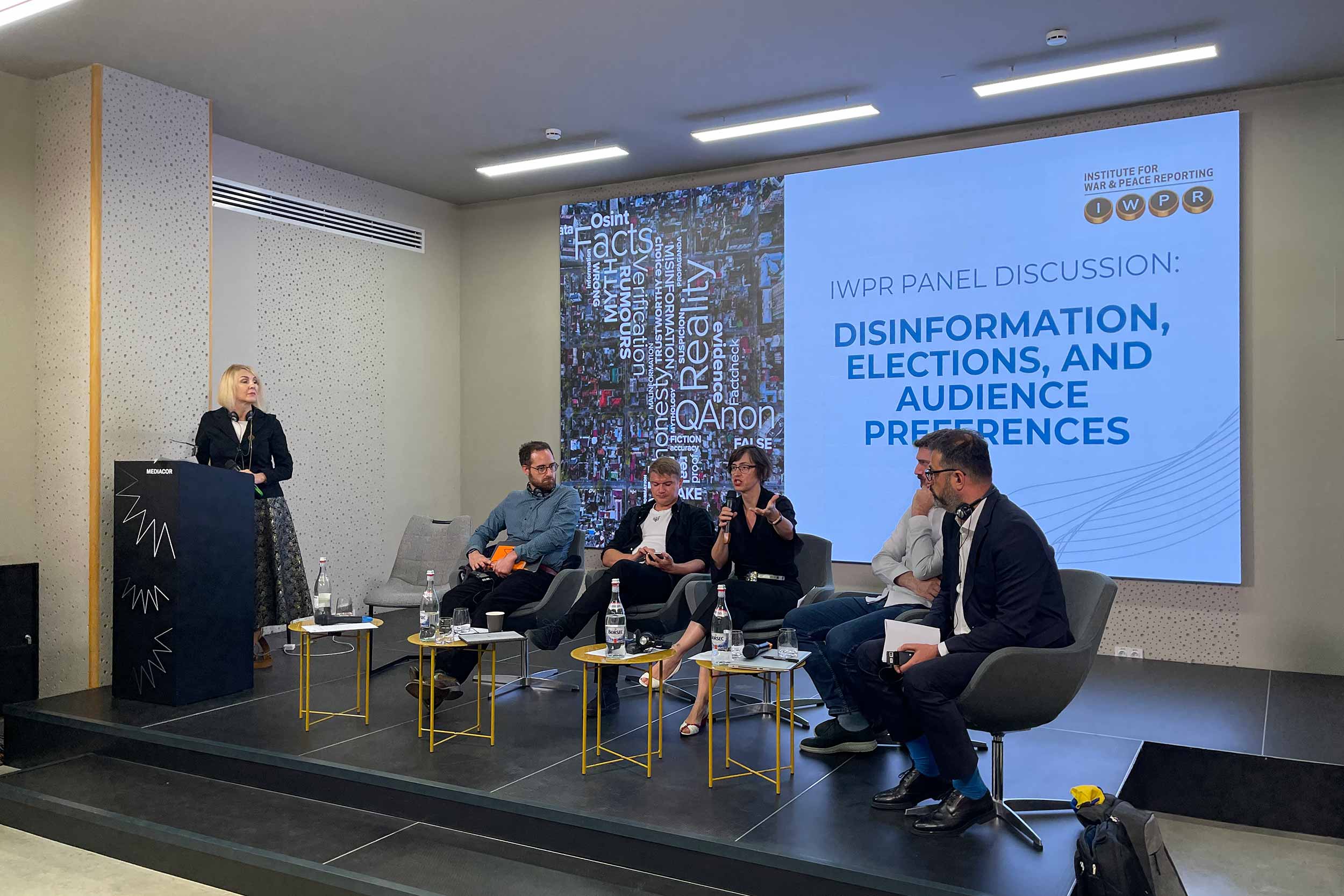 A panel discussion accompanied the launch of IWPR’s Independent Countering Disinformation Centre (ICDC) in Moldova’s capital Chisinau. The centre will provide a key resource for independent media and civil society to identify and tackle foreign interference and malign influence. © Mariana Aricova