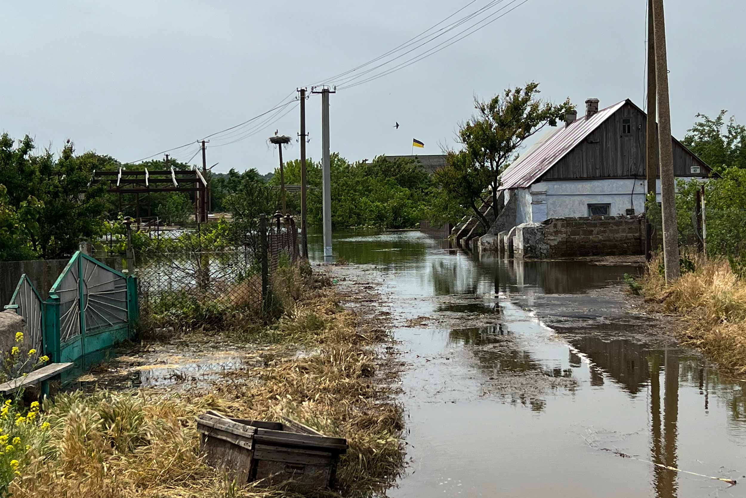 A flooded street in the village of Pavlo-Maryanivka, Mykolaiv region © Olga Golovina