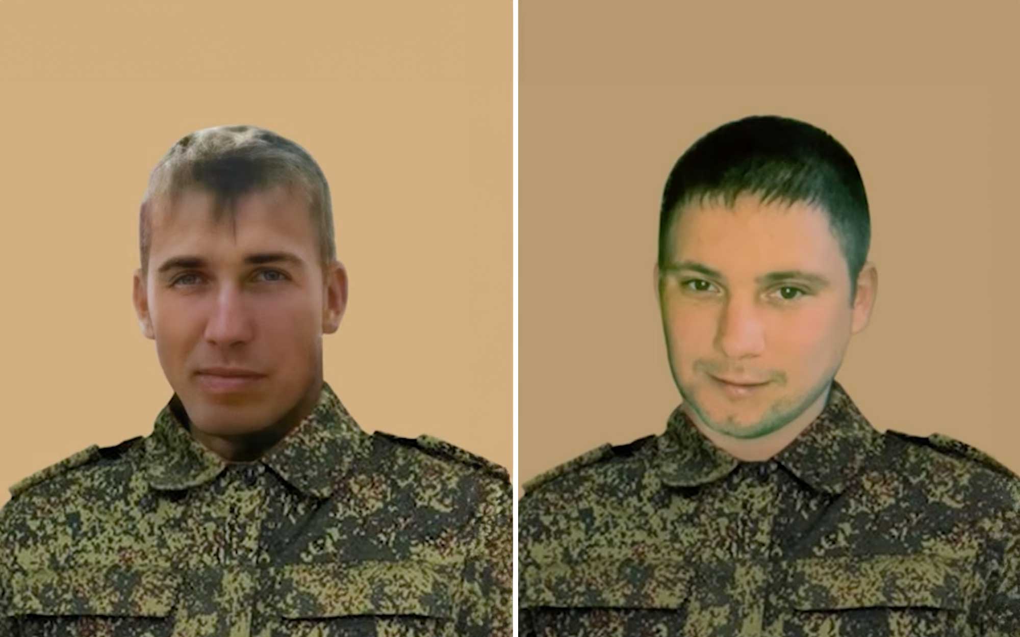 Yevgeny Chornoknizhny (left) and Vadim Shakhmatov have been indicted for a campaign of sexual violence in the Kyiv region in March 2022. © National Police of Ukraine